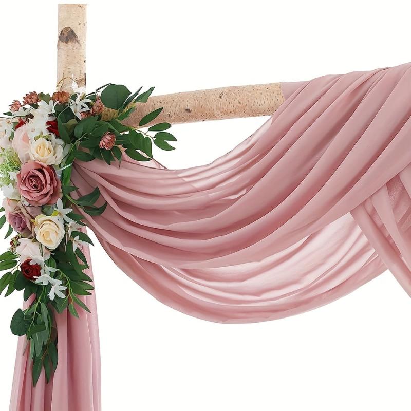 2pcs Arch Drapes 2 Panels Sheer Backdrop Curtains for Parties Wedding Arch