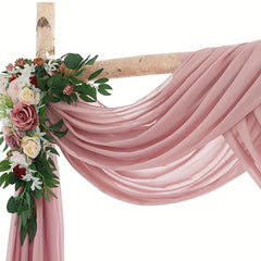 2pcs Arch Drapes 2 Panels Sheer Backdrop Curtains for Parties Wedding Arch