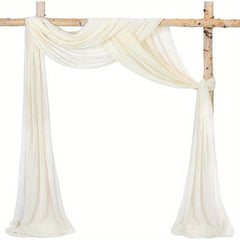 2pcs Arch Drapes 2 Panels Sheer Backdrop Curtains for Parties Wedding Arch