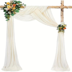 2pcs Arch Drapes 2 Panels Sheer Backdrop Curtains for Parties Wedding Arch
