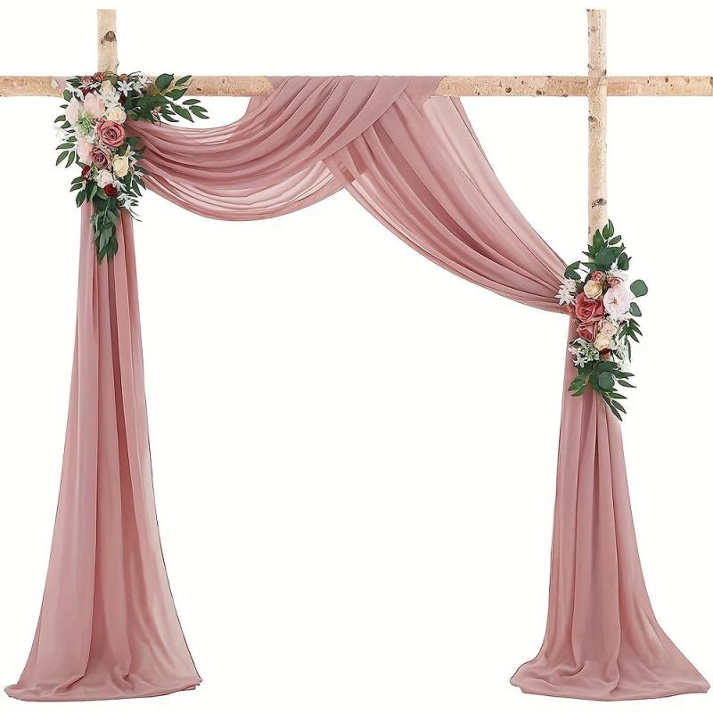 2pcs Arch Drapes 2 Panels Sheer Backdrop Curtains for Parties Wedding Arch