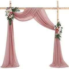 2pcs Arch Drapes 2 Panels Sheer Backdrop Curtains for Parties Wedding Arch
