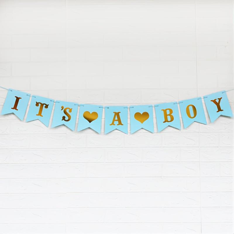 IT'S A BOY Burlap Banner Birthday Party Christening Decoration