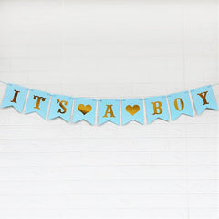 IT'S A BOY Burlap Banner Birthday Party Christening Decoration