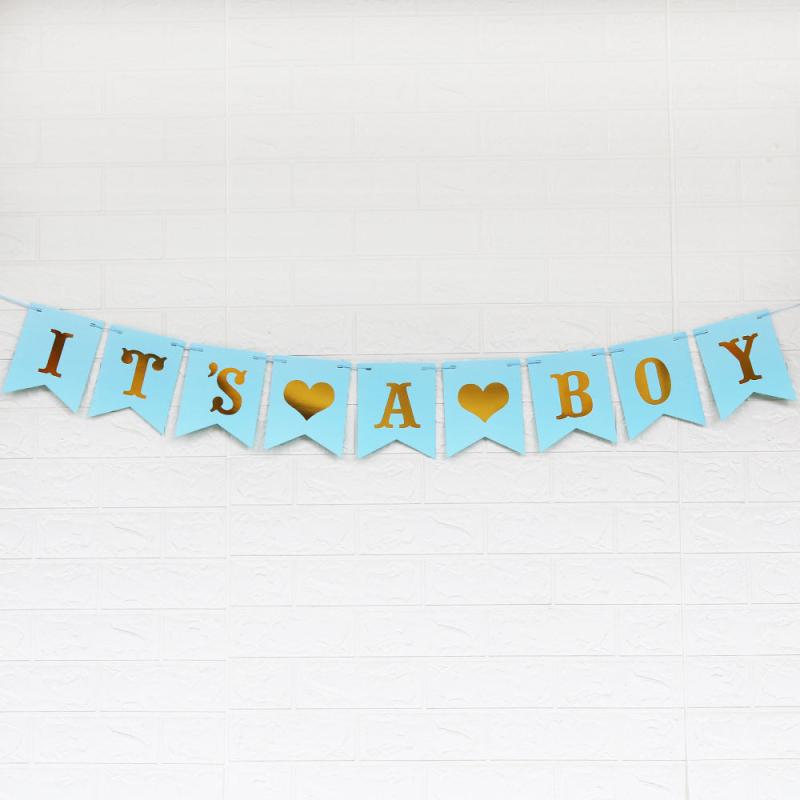 IT'S A BOY Burlap Banner Birthday Party Christening Decoration