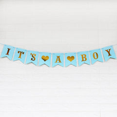 IT'S A BOY Burlap Banner Birthday Party Christening Decoration