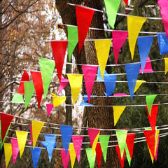 Multicolor Pennant Banner Flag Bunting Triangle Flags 50m