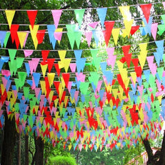 Multicolor Pennant Banner Flag Bunting Triangle Flags 50m