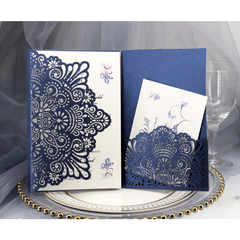 10pcs Tri Fold Wedding Invitation Card with Envelope for Birthday Marriage Party