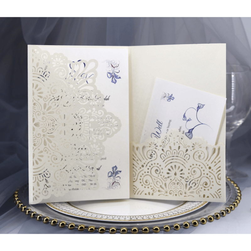 10pcs Tri Fold Wedding Invitation Card with Envelope for Birthday Marriage Party