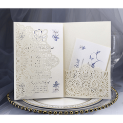 10pcs Tri Fold Wedding Invitation Card with Envelope for Birthday Marriage Party