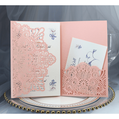 10pcs Tri Fold Wedding Invitation Card with Envelope for Birthday Marriage Party