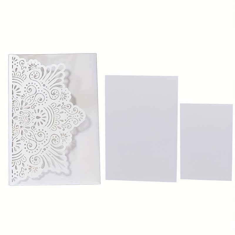 10pcs Tri Fold Wedding Invitation Card with Envelope for Birthday Marriage Party