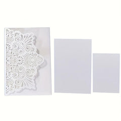 10pcs Tri Fold Wedding Invitation Card with Envelope for Birthday Marriage Party
