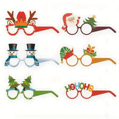 12pcs 3D Christmas Party Glasses Santa Claus Snowman Tree Photo Props