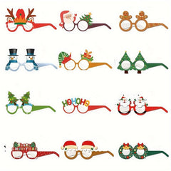 12pcs 3D Christmas Party Glasses Santa Claus Snowman Tree Photo Props