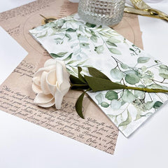 20pcs Eucalyptus Flower Napkins Warm Blessing Guest Paper Dinner Wedding