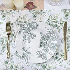 20pcs Eucalyptus Flower Napkins Warm Blessing Guest Paper Dinner Wedding
