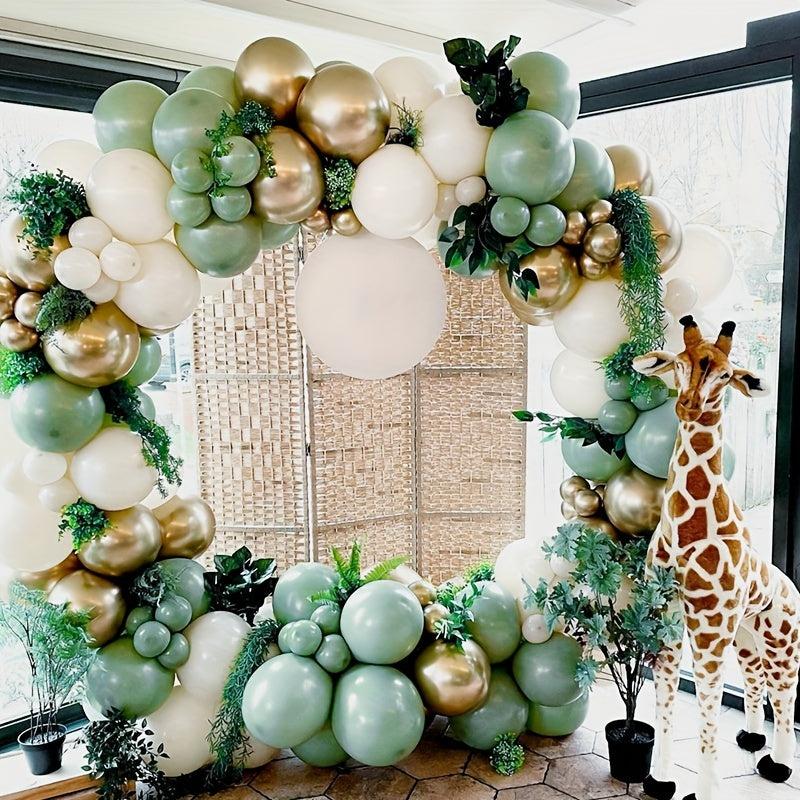 153pcs Avocado Khaki Golden Latex Balloon for Party Decoration