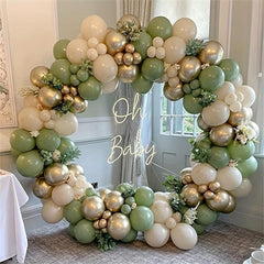 153pcs Avocado Khaki Golden Latex Balloon for Party Decoration