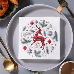 20pcs Christmas Paper Napkins Holidays Dinner Party Supplies Guest Towels