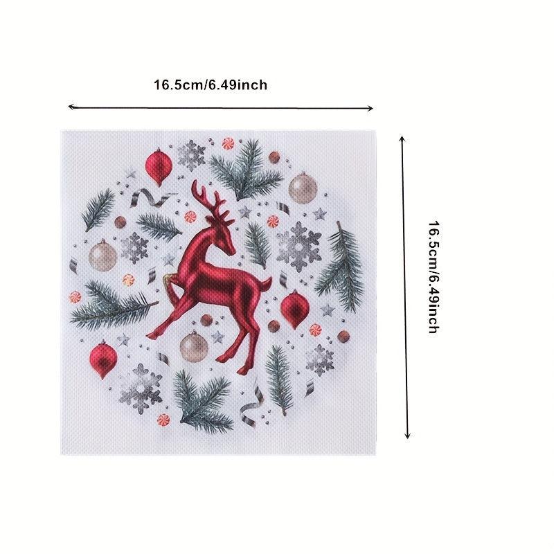 20pcs Christmas Paper Napkins Holidays Dinner Party Supplies Guest Towels