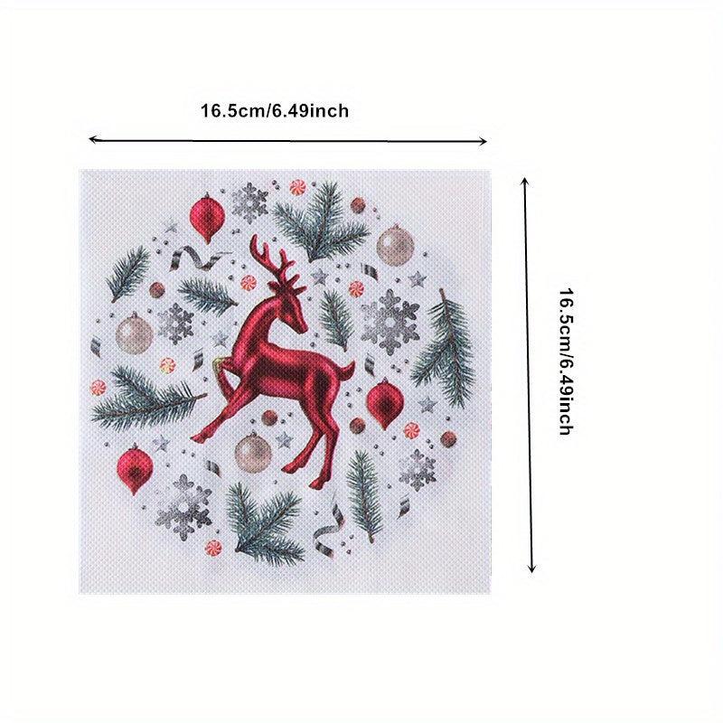 20pcs Christmas Paper Napkins Holidays Dinner Party Supplies Guest Towels