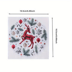 20pcs Christmas Paper Napkins Holidays Dinner Party Supplies Guest Towels