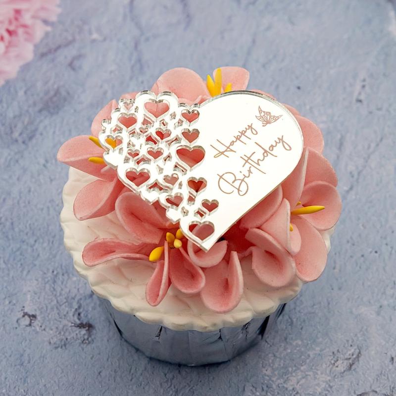 6pcs Butterfly Birthday Cake Topper Dessert Table Decor