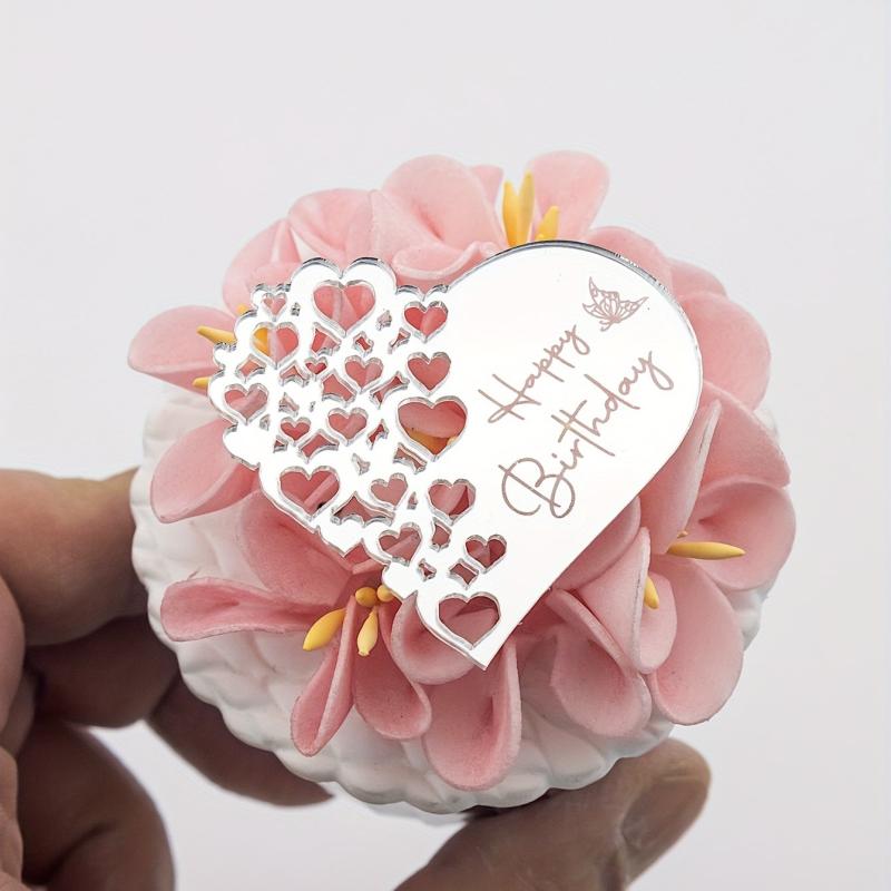6pcs Butterfly Birthday Cake Topper Dessert Table Decor