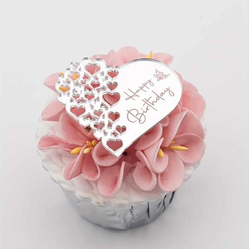 6pcs Butterfly Birthday Cake Topper Dessert Table Decor