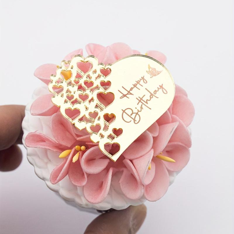 6pcs Butterfly Birthday Cake Topper Dessert Table Decor