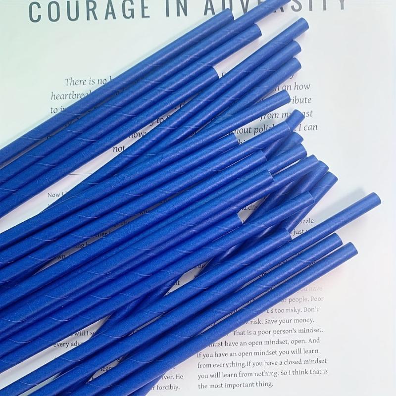 25 Dark Disposable Paper Straws for Drinks and Cocktails - Birthday Party