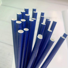 25 Dark Disposable Paper Straws for Drinks and Cocktails - Birthday Party