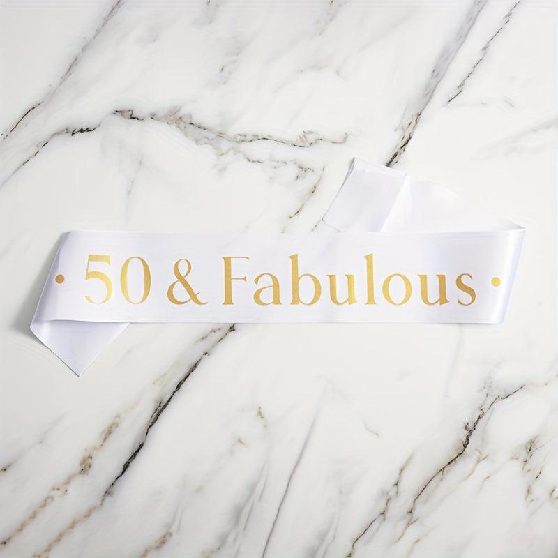 50th Birthday Sash Perfect Party Decoration for Men and Women