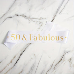 50th Birthday Sash Perfect Party Decoration for Men and Women