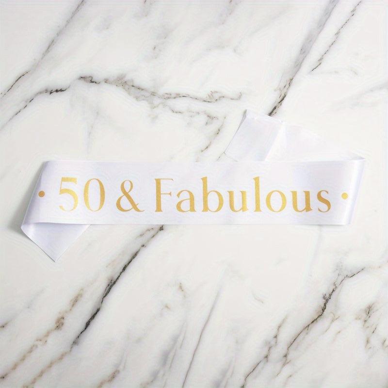 50th Birthday Sash Perfect Party Decoration for Men and Women