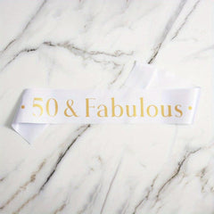 50th Birthday Sash Perfect Party Decoration for Men and Women