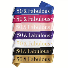 50th Birthday Sash Perfect Party Decoration for Men and Women