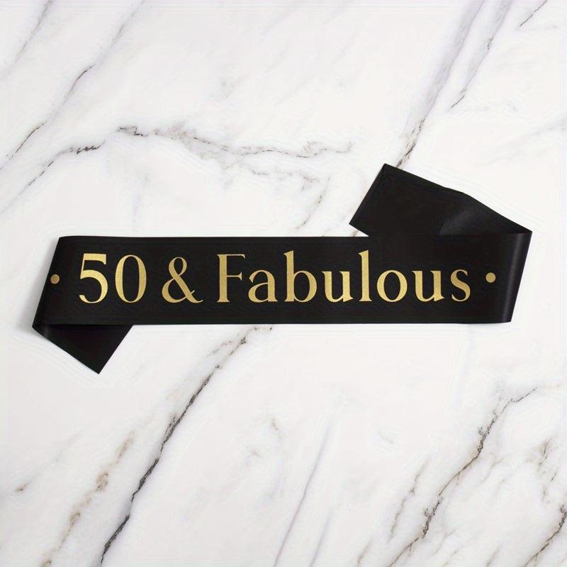 50th Birthday Sash Perfect Party Decoration for Men and Women