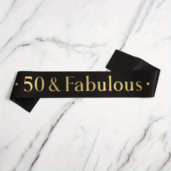 50th Birthday Sash Perfect Party Decoration for Men and Women