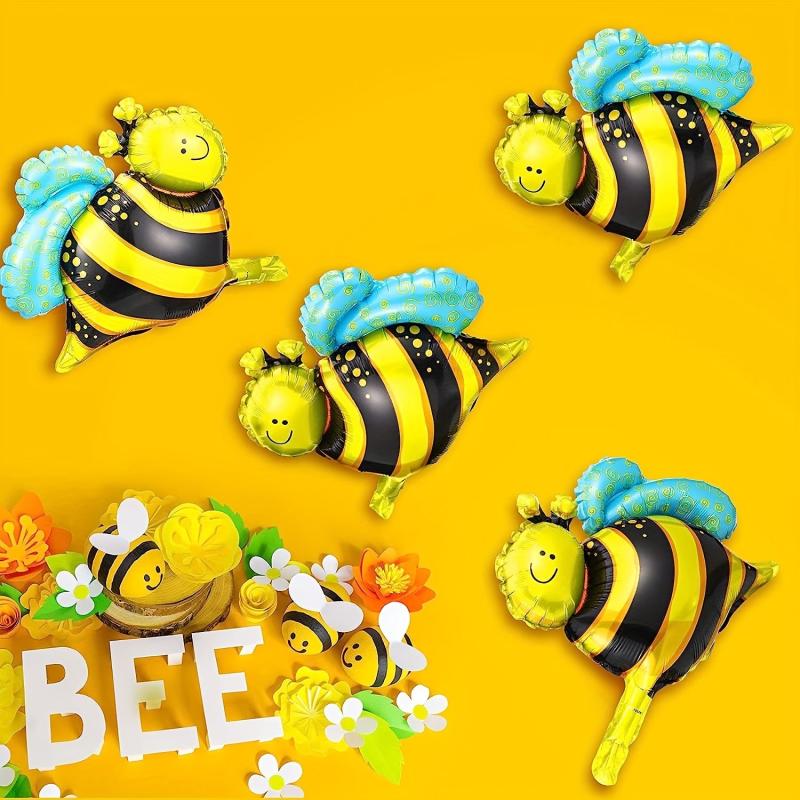 12pcs Bumblebee Foil Balloons 16 Inch for Weddings Birthdays Gender Reveals