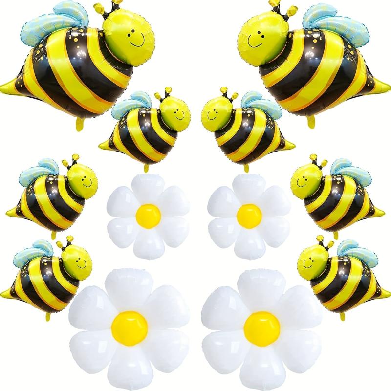 12pcs Bumblebee Foil Balloons 16 Inch for Weddings Birthdays Gender Reveals