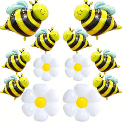 12pcs Bumblebee Foil Balloons 16 Inch for Weddings Birthdays Gender Reveals