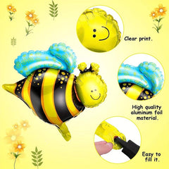 12pcs Bumblebee Foil Balloons 16 Inch for Weddings Birthdays Gender Reveals
