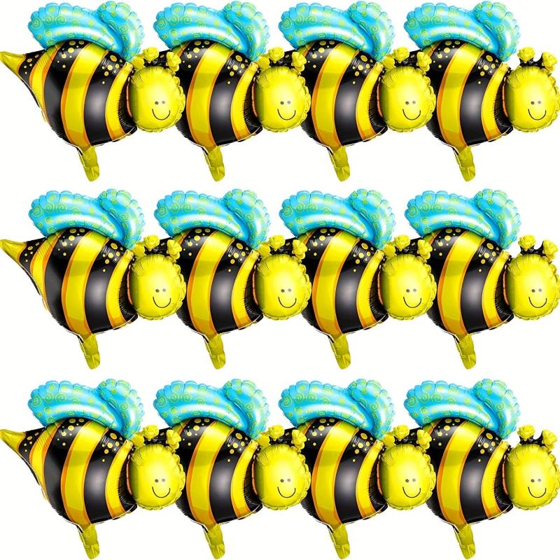 12pcs Bumblebee Foil Balloons 16 Inch for Weddings Birthdays Gender Reveals