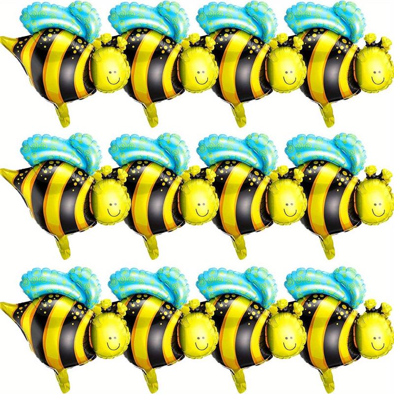 12pcs Bumblebee Foil Balloons 16 Inch for Weddings Birthdays Gender Reveals