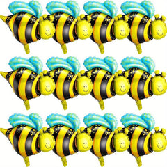 12pcs Bumblebee Foil Balloons 16 Inch for Weddings Birthdays Gender Reveals