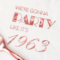 20pcs Rose 60th Birthday Cocktail Napkins for Party Dinnerware