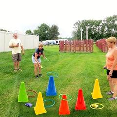 3 In 1 Cone Bean Bags Toss Game Colorful Bean Bag Ring Toss Game Set